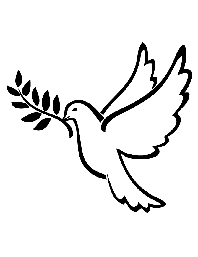 Simple peace dove with a branch tattoo design