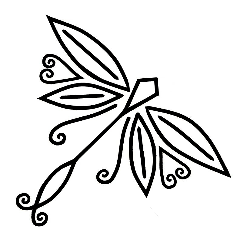 Simple swirly dragonfly tattoo design