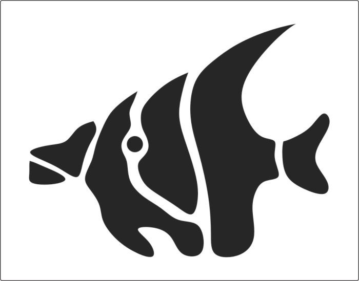 Single fish with stripe pattern tattoo design