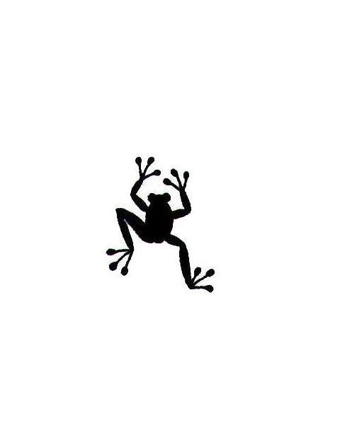 Small black-color crawling frog emblem tattoo design