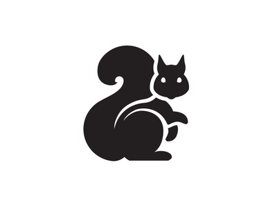 Small black-ink squirrel logo tattoo design