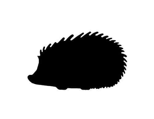 Small full-black hedgehog silhouette tattoo design