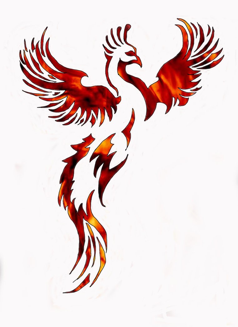 Splendid flaming phoenix tattoo design by Ninj4cat