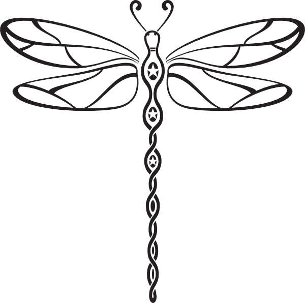 Star-patterned body dragonfly tattoo design