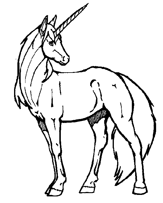 Static outline unicorn tattoo design