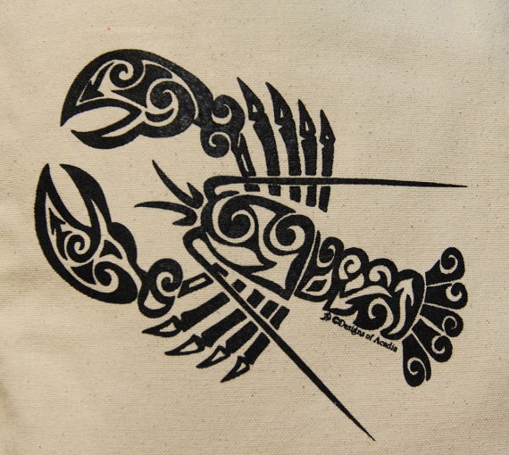 Super black-ink tribal water animal tattoo design