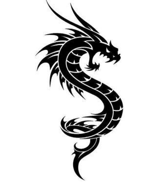 Super black mamba dragon tattoo design