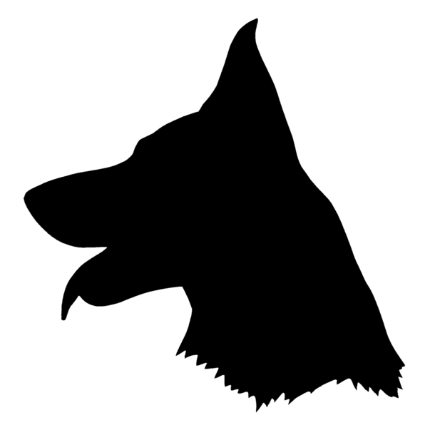 Super full-black german shepherd head silhouette tattoo design