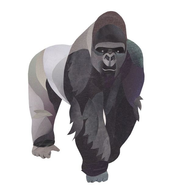 Super full-size gorilla tattoo design