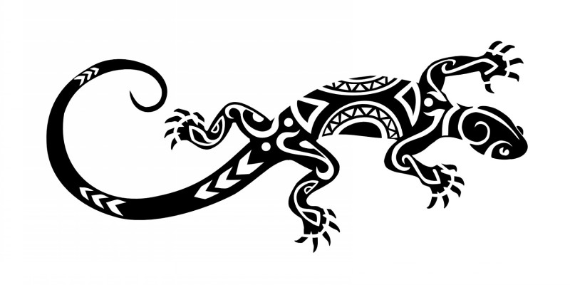 Super maory-stylized reptile tattoo design