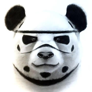 Super panda in mask tattoo design