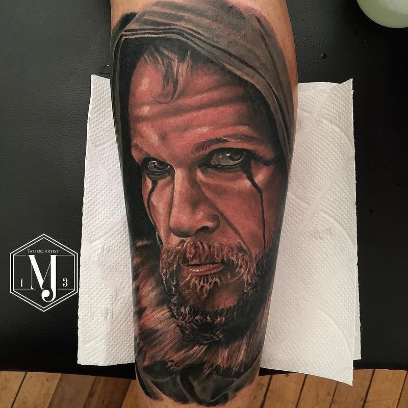 Tatuaggio super realistico Floki per avambraccio di Michael Jonathan Jara Rosales