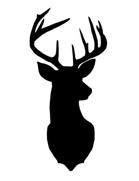 Superior full black deer silhouette tattoo design