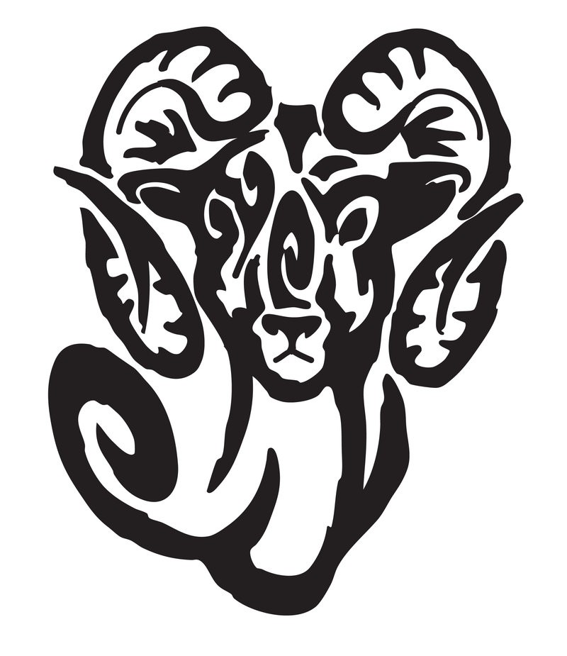 Surprised tribal ram portrait tattoo design by Redvarg