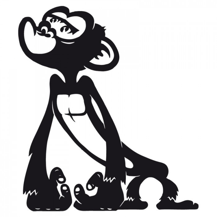 Sweet cartoon black monkey tattoo design