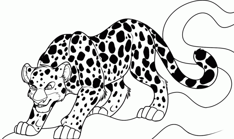 Sweet cartoon outline jaguar tattoo design