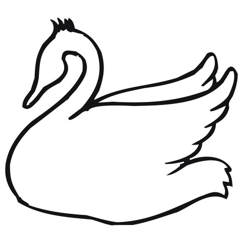Sweet outline swimming swan tattoo design