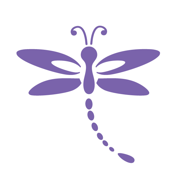 Sweet purple dragonfly tattoo design