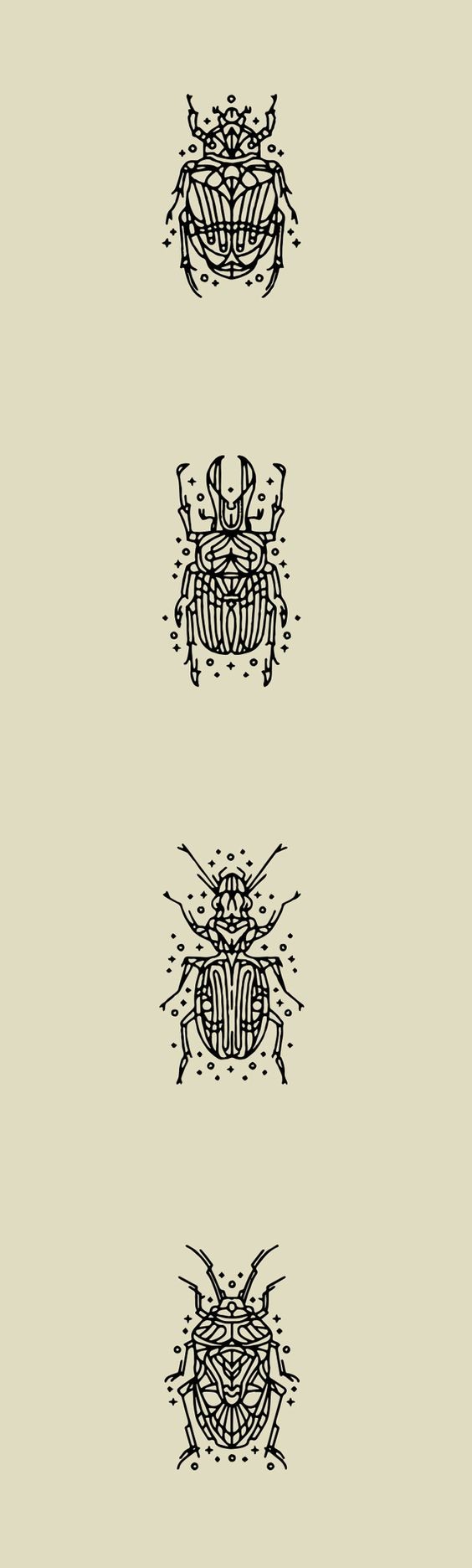 Sweet tiny outline bug tattoo designs