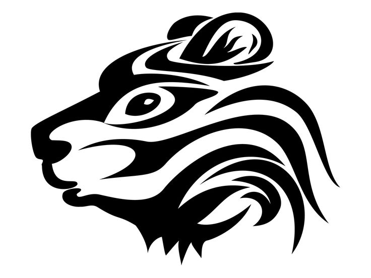 Sweet tribal bear head in profile tattoo design
