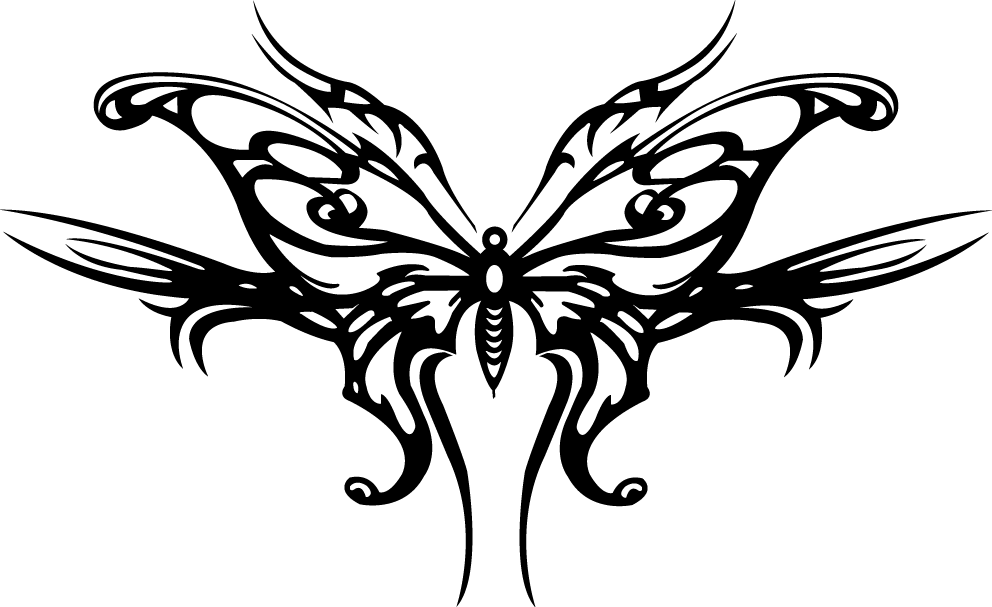 Sweet tribal butterfly tattoo design