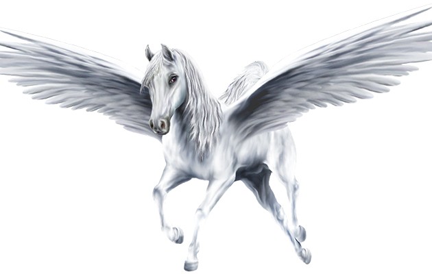 Sweet white running pegasus tattoo design