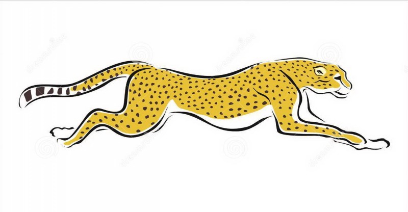 Sweet yellow rushing cheetah tattoo design