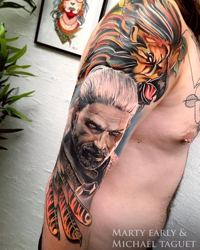 The Witcher tattoo on arm3