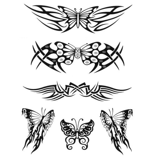 Three beautiful tribal butterfly tattoo designs