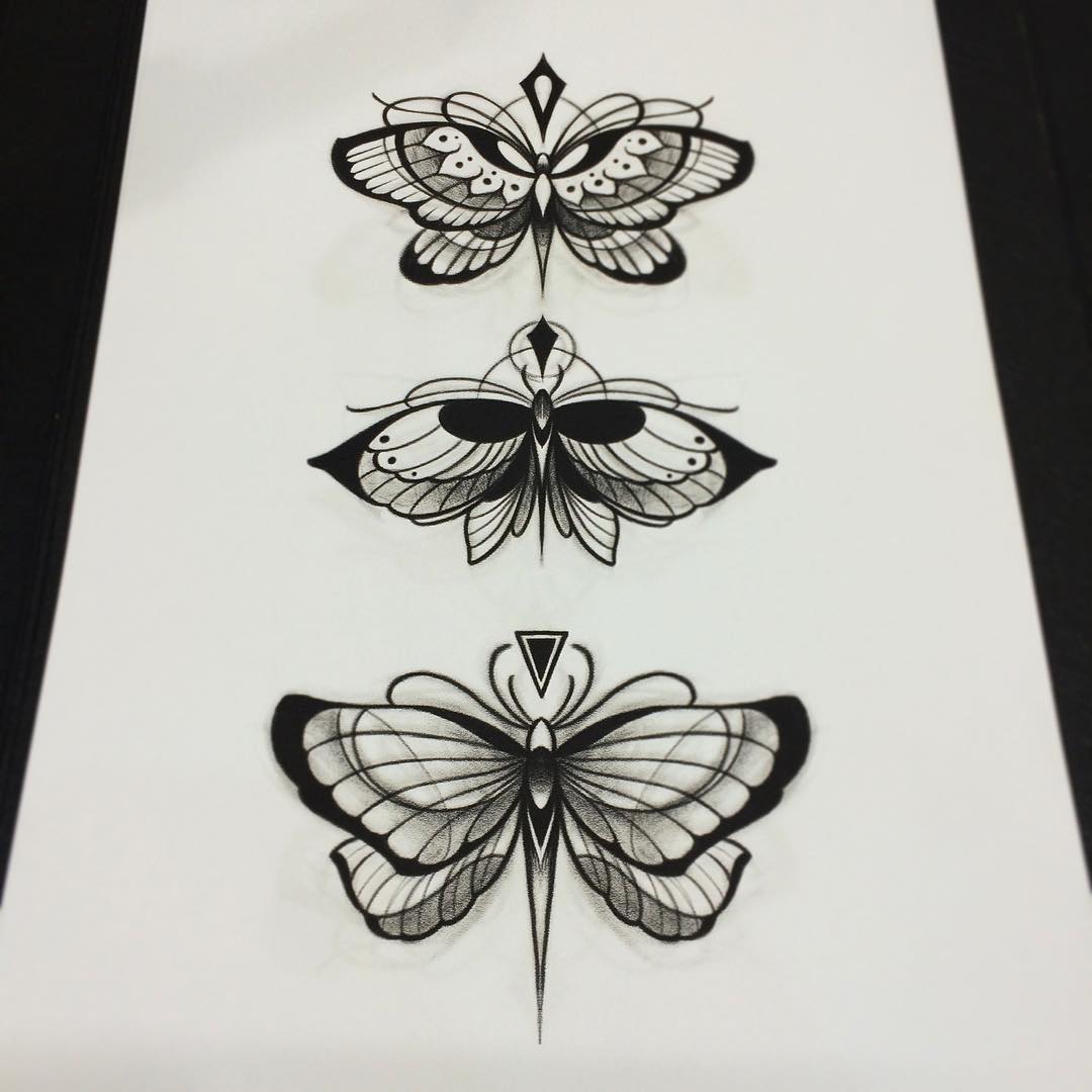 Three magnificent butterfly tattoo designs by Jason James Smith