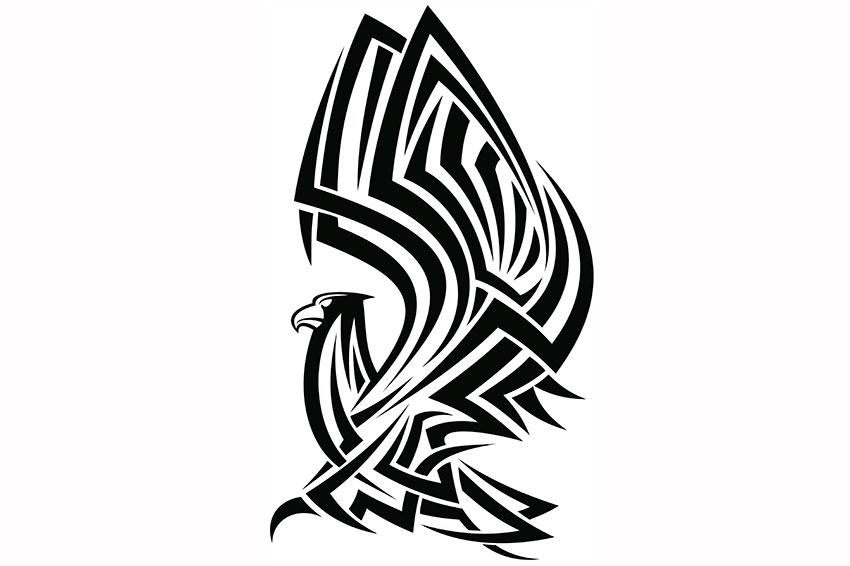 Tribal huge-winged eagle tattoo design