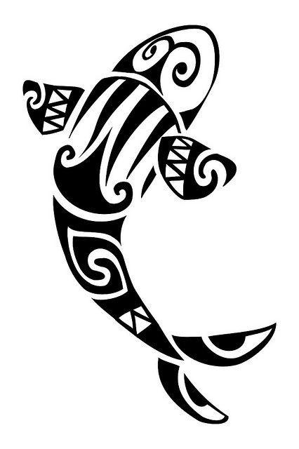 Tribal pattened jumping water animal tattoo design