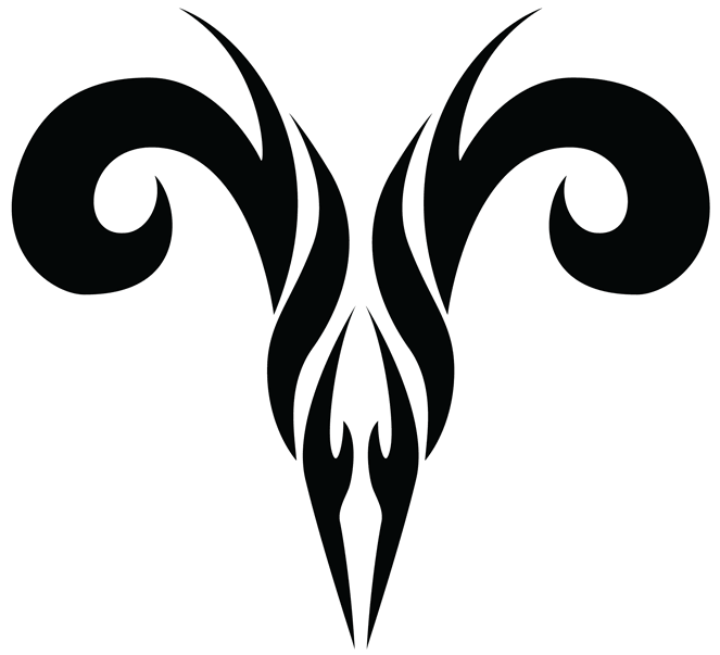 Tribal zodiak ram symbol tattoo design