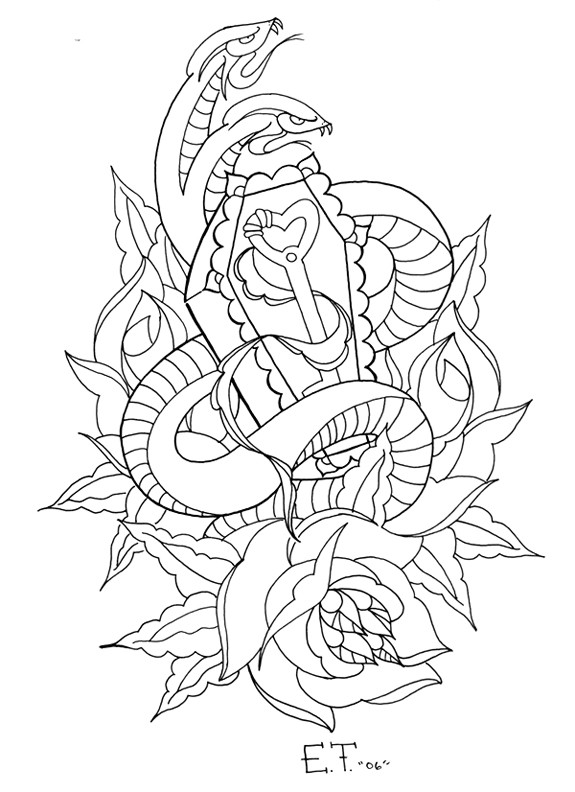 Two-headed snake protecting its coffin design by Mummys Little Monster