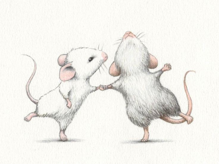 Two white dancing rodents tattoo design