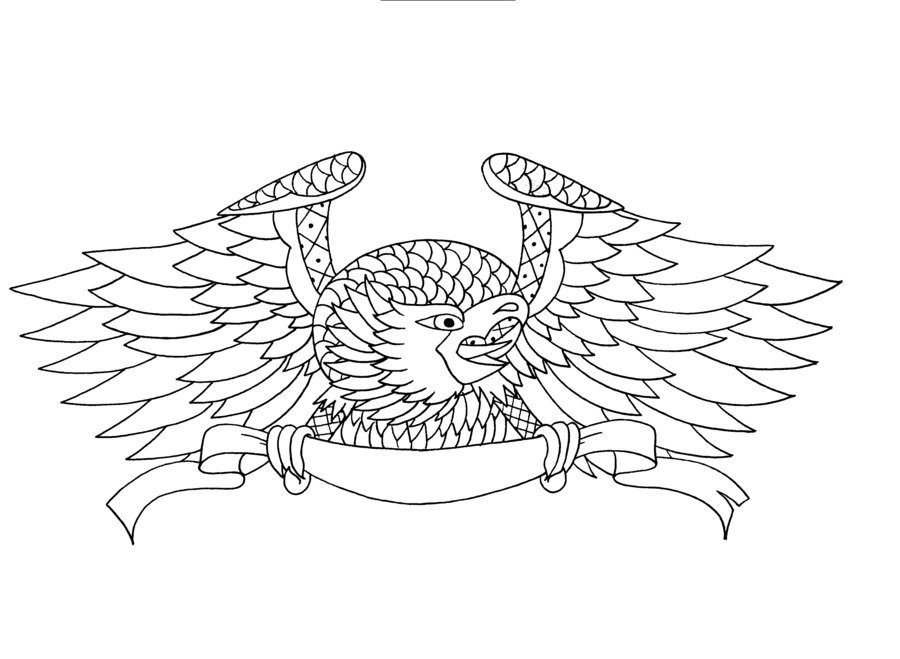 Uncolored eagle keeping a quote-free banner by Pick Your Poison