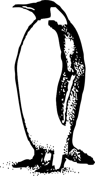 Uncolored static penguin figure tattoo design