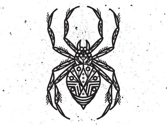 Unique ornate spider tattoo design