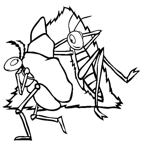 Unolored cartoon ant couple workers tattoo design