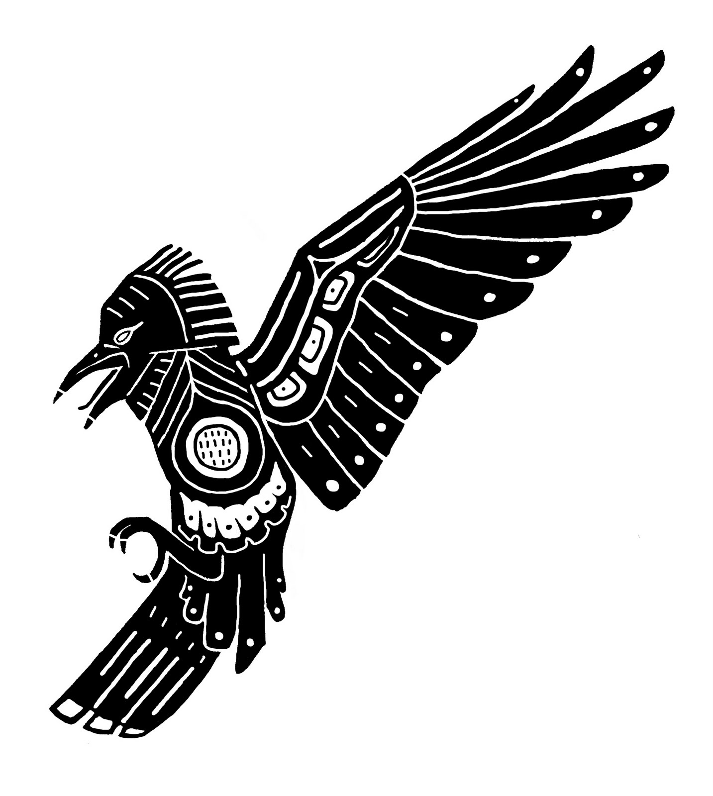 Unusual celtic raven tattoo design