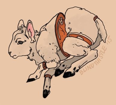 Unusual white sheep minced into pieces tattoo design