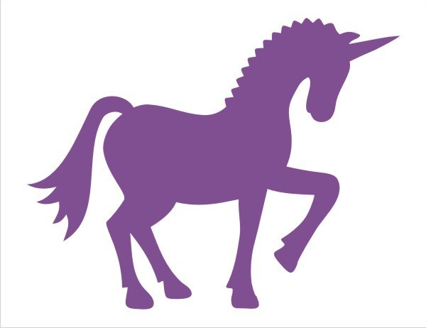 Violet unicorn silhouette tattoo design