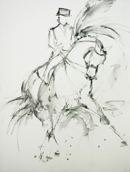 Watercolor mr incognito riding a horse tattoo design