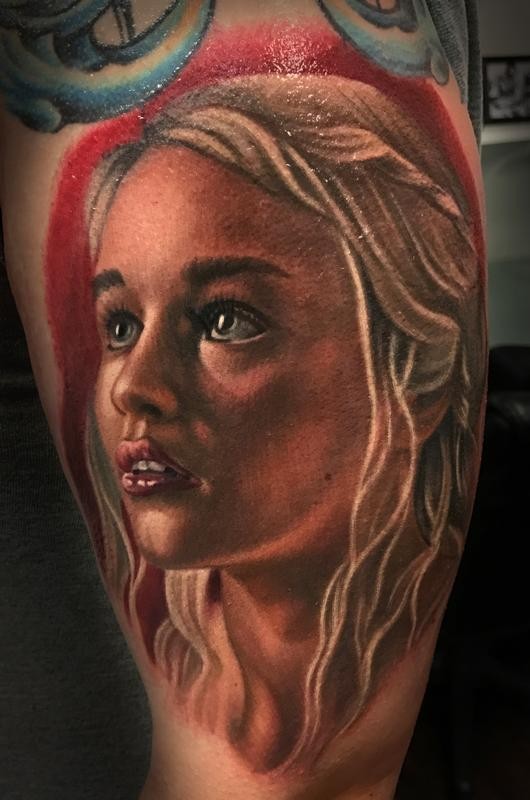 Retrato da aguarela da tatuagem Daenerys