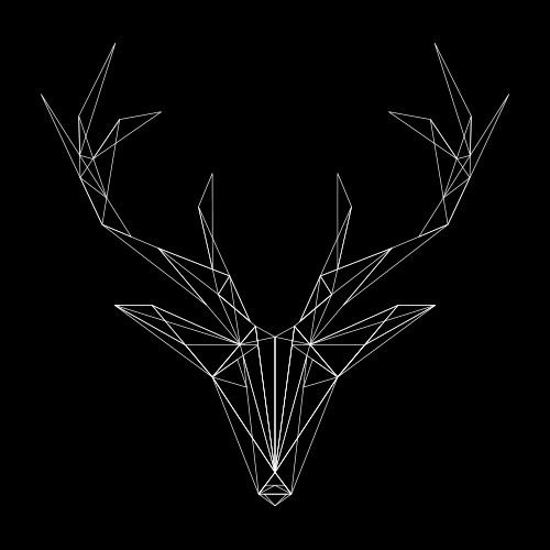 White-ink geometric deer muzzle tattoo design