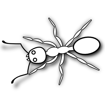 White ant with black contour tattoo design