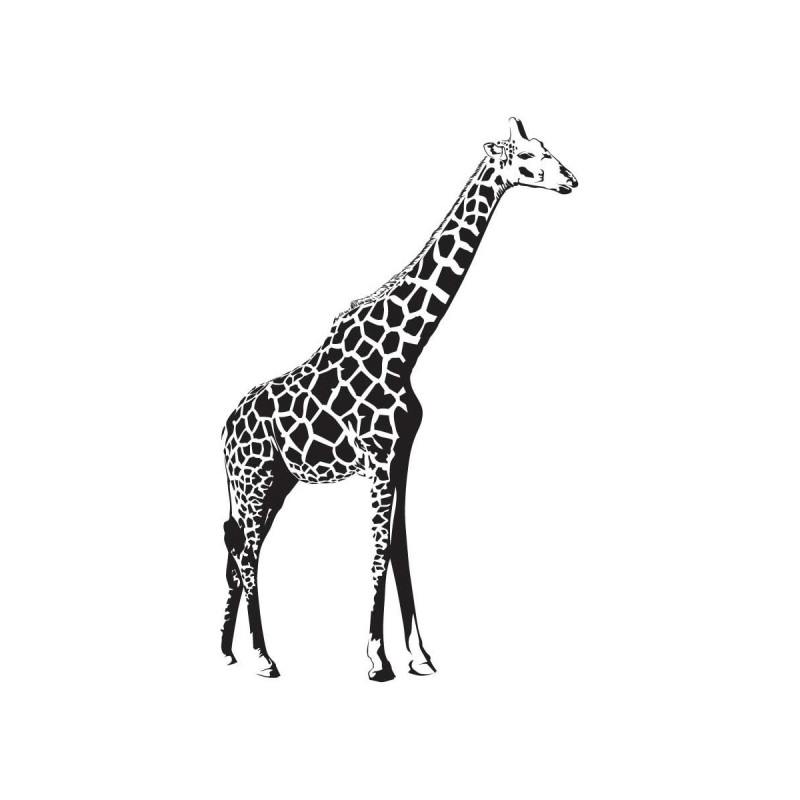 White giraffe in black spots tattoo design