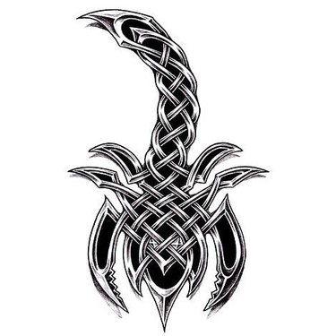 Wonderful celtic scorpion tattoo design