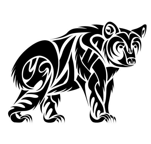 Wonderful Full Size Tribal Bear Tattoo Design Tattooimages Biz