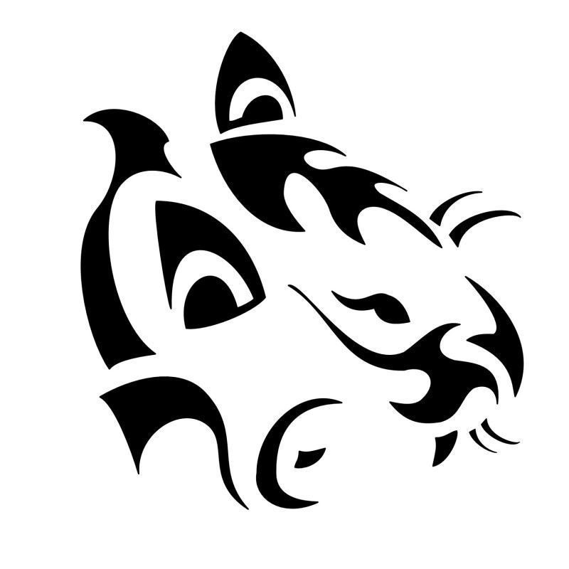 Wonderful tribal roaring panther tattoo design
